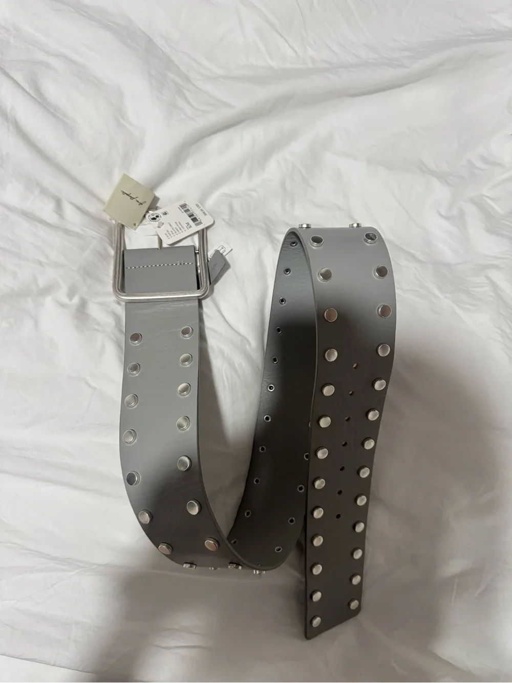Free People Laurel Hex grey studded belt